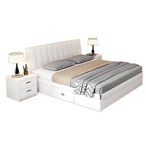 home bedroom furniture modern white wood bed frame with storage