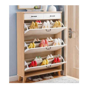 Nordic style wooden shoe storage cabinet living room furniture storage cabinet shoe rack