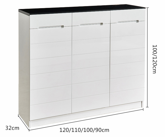 modern white color wood high gloss shoe storage cabinet with storage drawer shoe rack cabinet