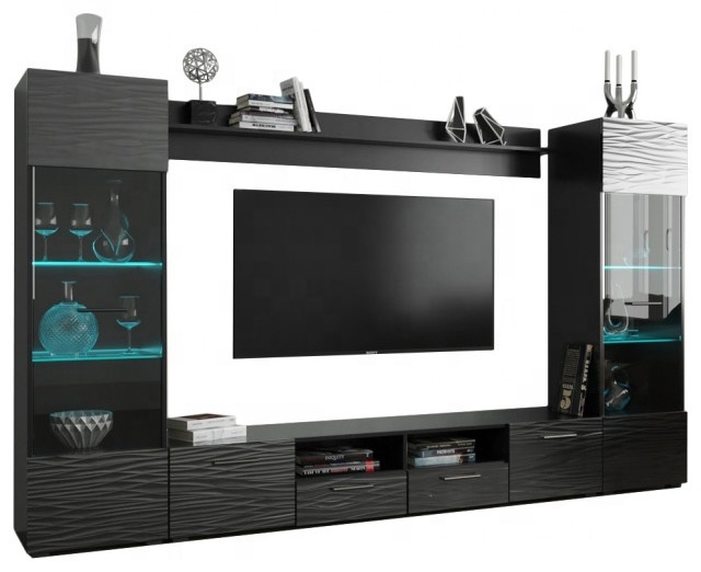 Fashion simple tv stand shelf and wall cabinet set with drawer tv stand for living room furniture