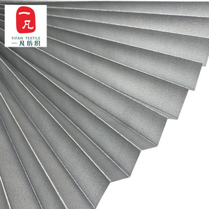 New design The shading Polyester cloth white glue coated silver pleated fabric for RV Car window  curtain fabric