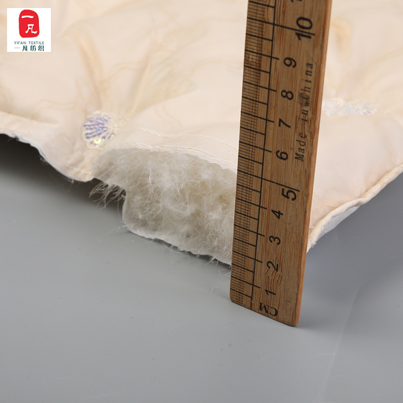 Embroidery seamless lightweight down jacket straight filling fabric stretch silk embroidery fabric