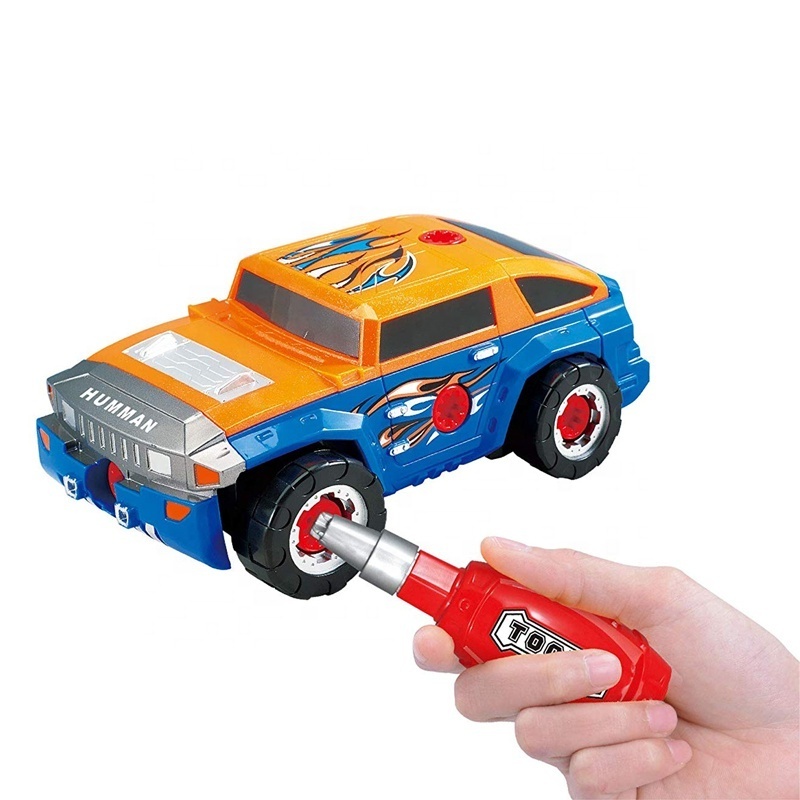 Hot Toy 661-405 DIY Education Car Toy 34 Pieces Electric 2 In 1 Take Apart Racing Car Set Toys For Kids