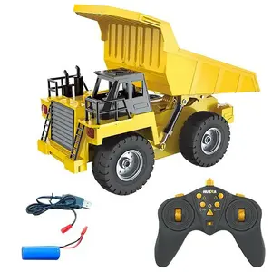 Huina 1534 1 18 Scale 2.4G Electric Plastic Alloy Metal Diecast 9CH Led Light Radio Control Off Road RC Rock Mining Dump Truck