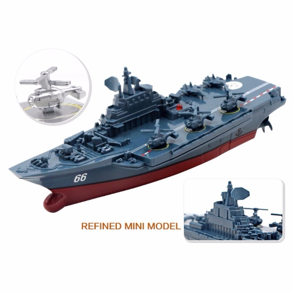 Innovative 3319 Toys Remote Control Boat Plane carrier Military Exquisite Speedboat Yacht RC Submarine with Built-in Battery