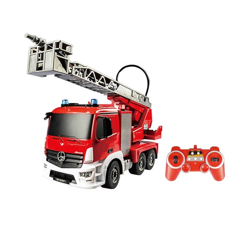 E527-003 RC Truck Remote Control Fire Engine Truck 10CH 2.4GHz 1/20 Scale Hobby Electronics Toys with Lights Simulated Sounds