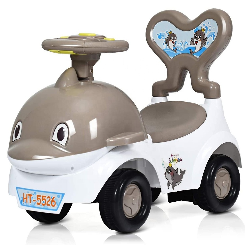 HT-5526 Push Ride On Car For Kids 3 In 1 Walker Sliding Car Cartoon Pushing Ride-on Toy With Sound and Lights For Boy Girls Gift