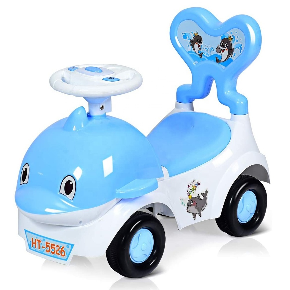 HT-5526 Push Ride On Car For Kids 3 In 1 Walker Sliding Car Cartoon Pushing Ride-on Toy With Sound and Lights For Boy Girls Gift