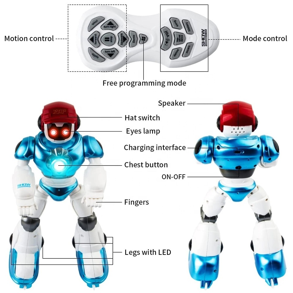 M99888-6 Touch Sensing Robot Toys Intelligent Programmable Smart Hip Hop Dance Sings Remote Control Robot For Children