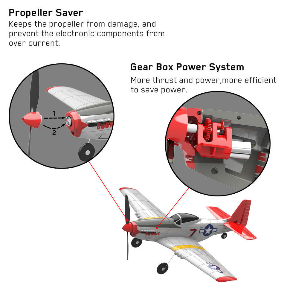 Volantex 761-5 Mini P51D Radio Control Toys 400mm RTF Brushed 4CH RC Hobby Epp Foam Airplane