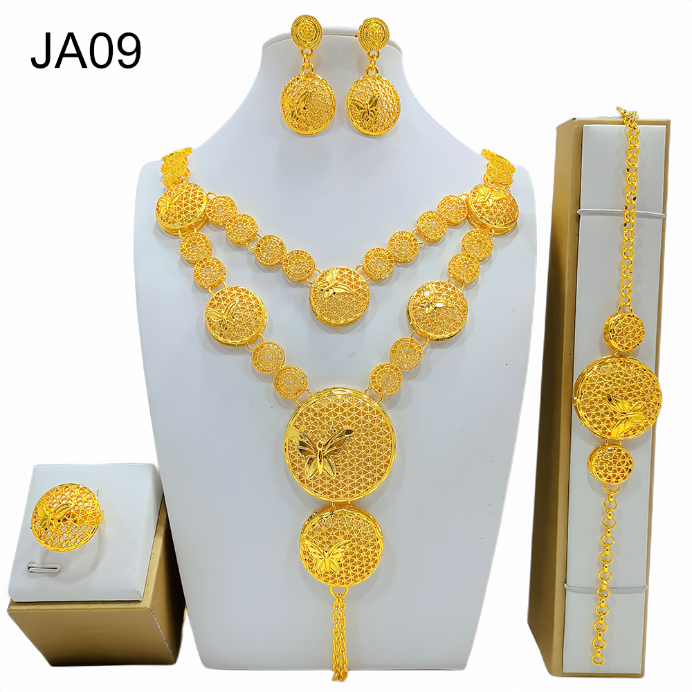 New jewelry designer wholesale gold plated wedding jewelry sets for women dubai  jewelry gift