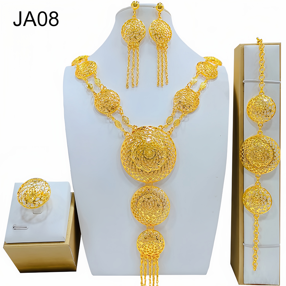 New jewelry designer wholesale gold plated wedding jewelry sets for women dubai  jewelry gift