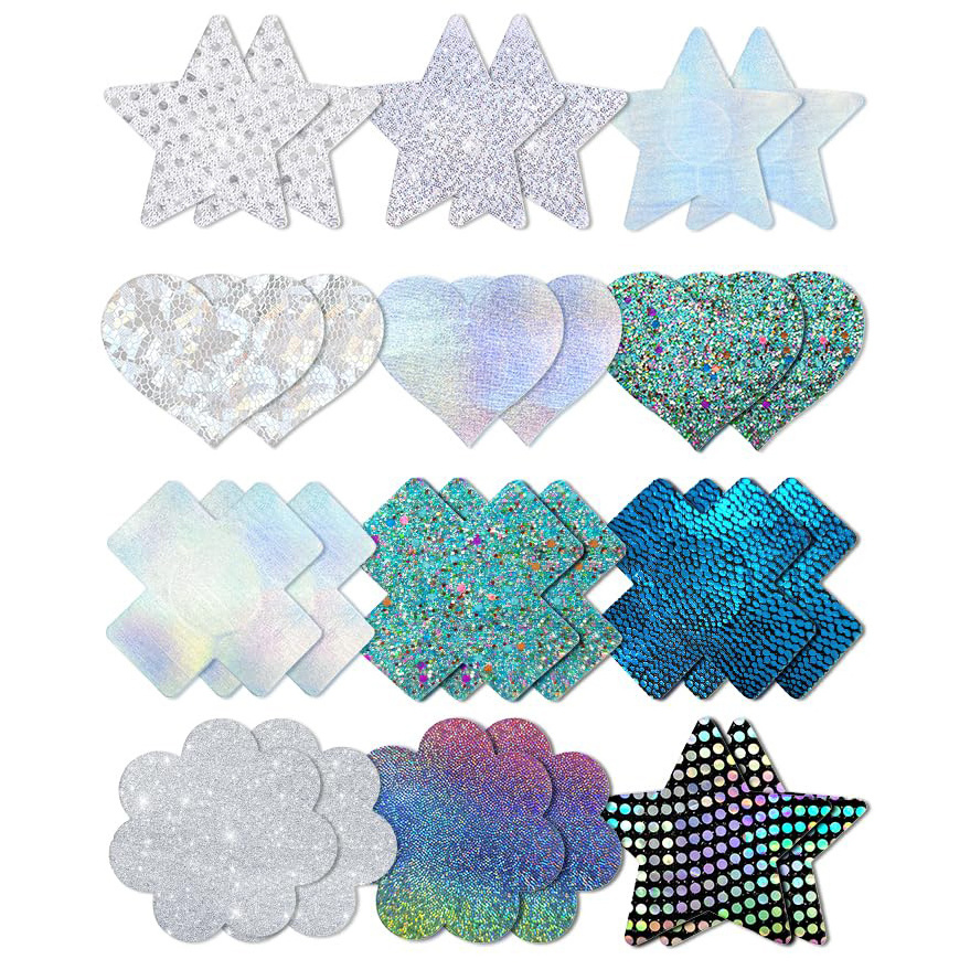 Customize Thin Boob Pasties Covers Multi Designed Disposable Pasties Breast Petals Self Adhesive Glitter Nipple Cover for Women