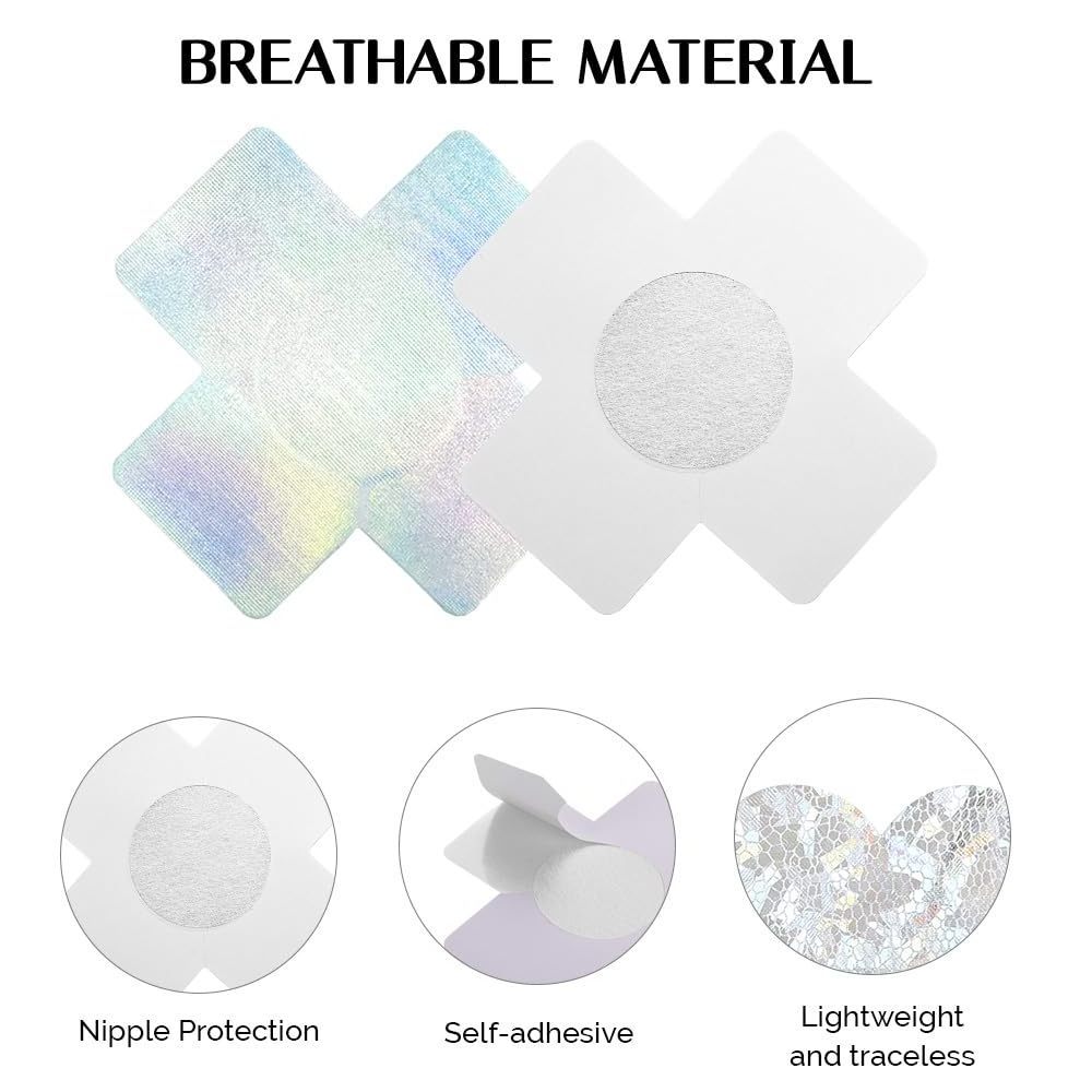 Customize Thin Boob Pasties Covers Multi Designed Disposable Pasties Breast Petals Self Adhesive Glitter Nipple Cover for Women