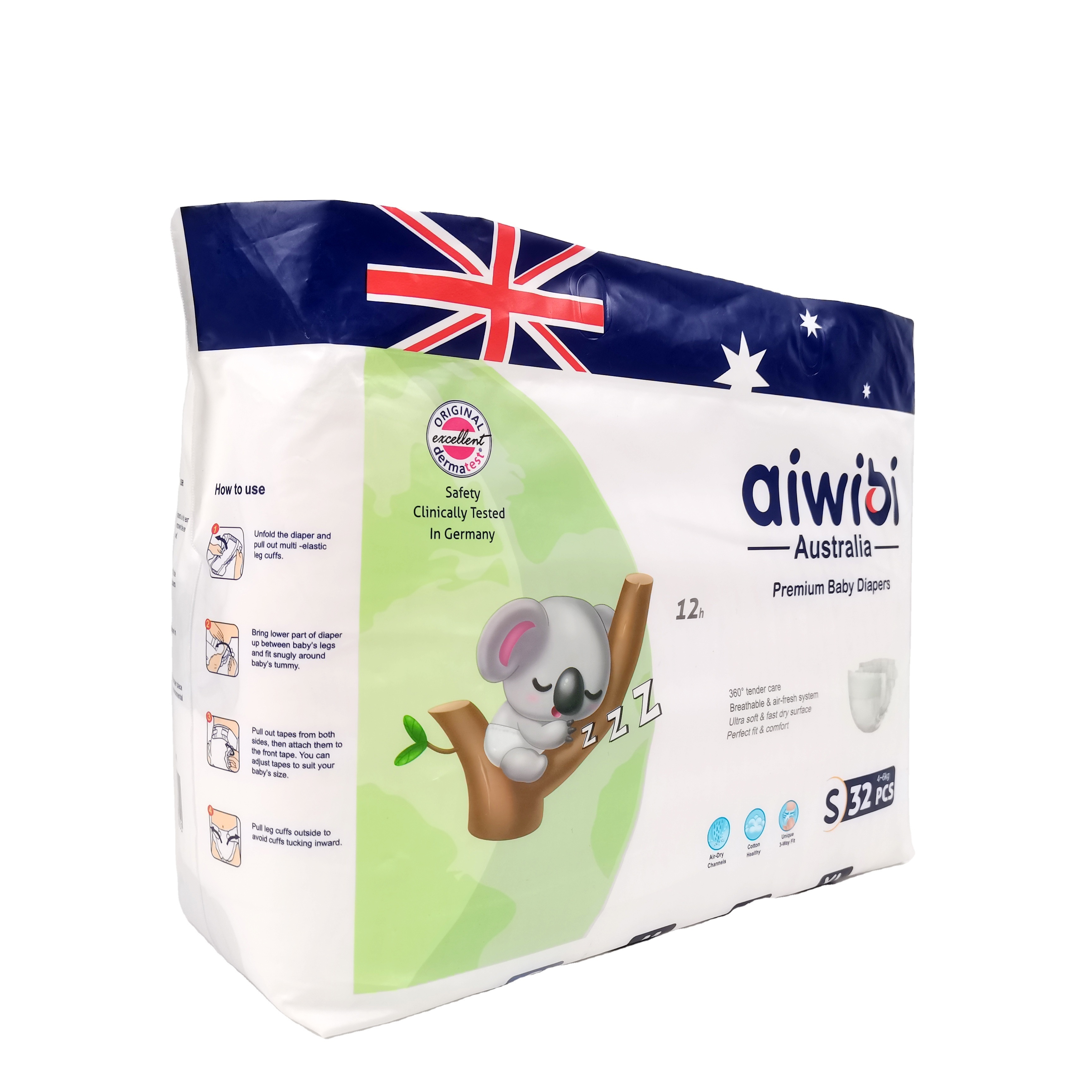 AIWIBI Brand Premium Soft Care Tape Diaper Supplier Vendors Low Price Little Angels Baby Diapers For Kids