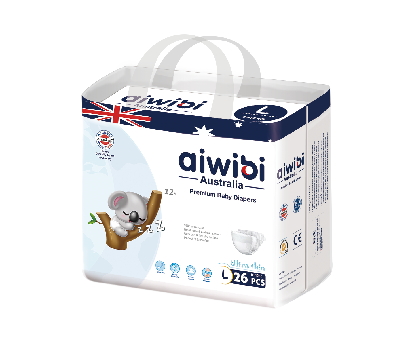 AIWIBI brand High Quality Disposable New Born Baby Cute Seal Low Price Baby Nappies Training Pants Baby Diapers in Bales AWB05