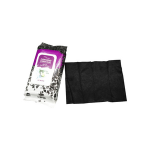 YIFAR Wholesales Black Charcoal Facial Makeup Removal Wet Wipes Reveal Glowing and Beautiful Skin Cleansing Facial Tissues