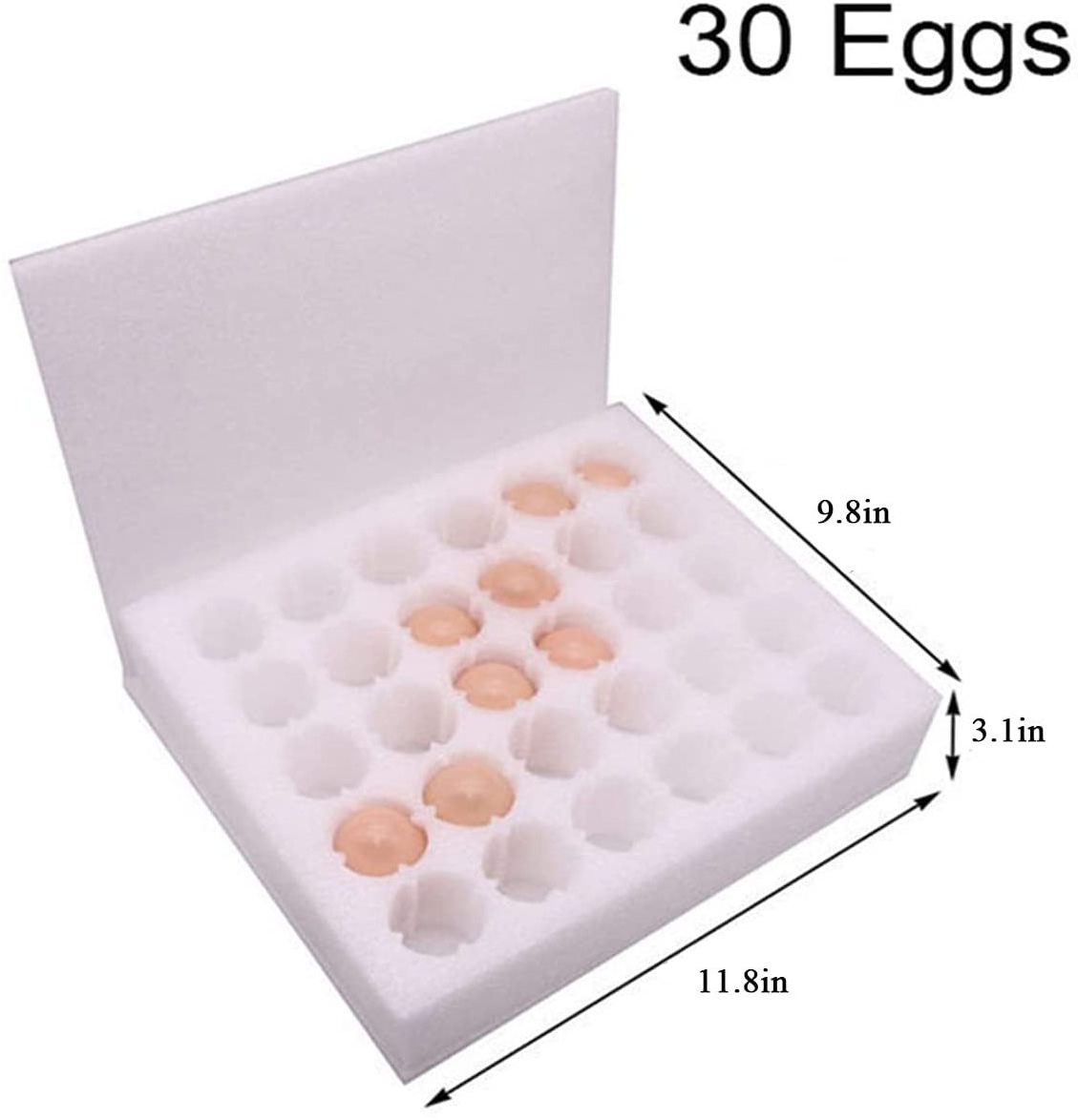 Povinmos 1 pcs Egg Tray 30 eggs Packaging Transport Box With Carton EPE Pearl Cotton Recyclable Gift Egg Box Poultry Supplies