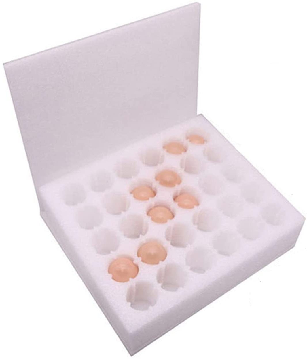 Povinmos 1 pcs Egg Tray 30 eggs Packaging Transport Box With Carton EPE Pearl Cotton Recyclable Gift Egg Box Poultry Supplies