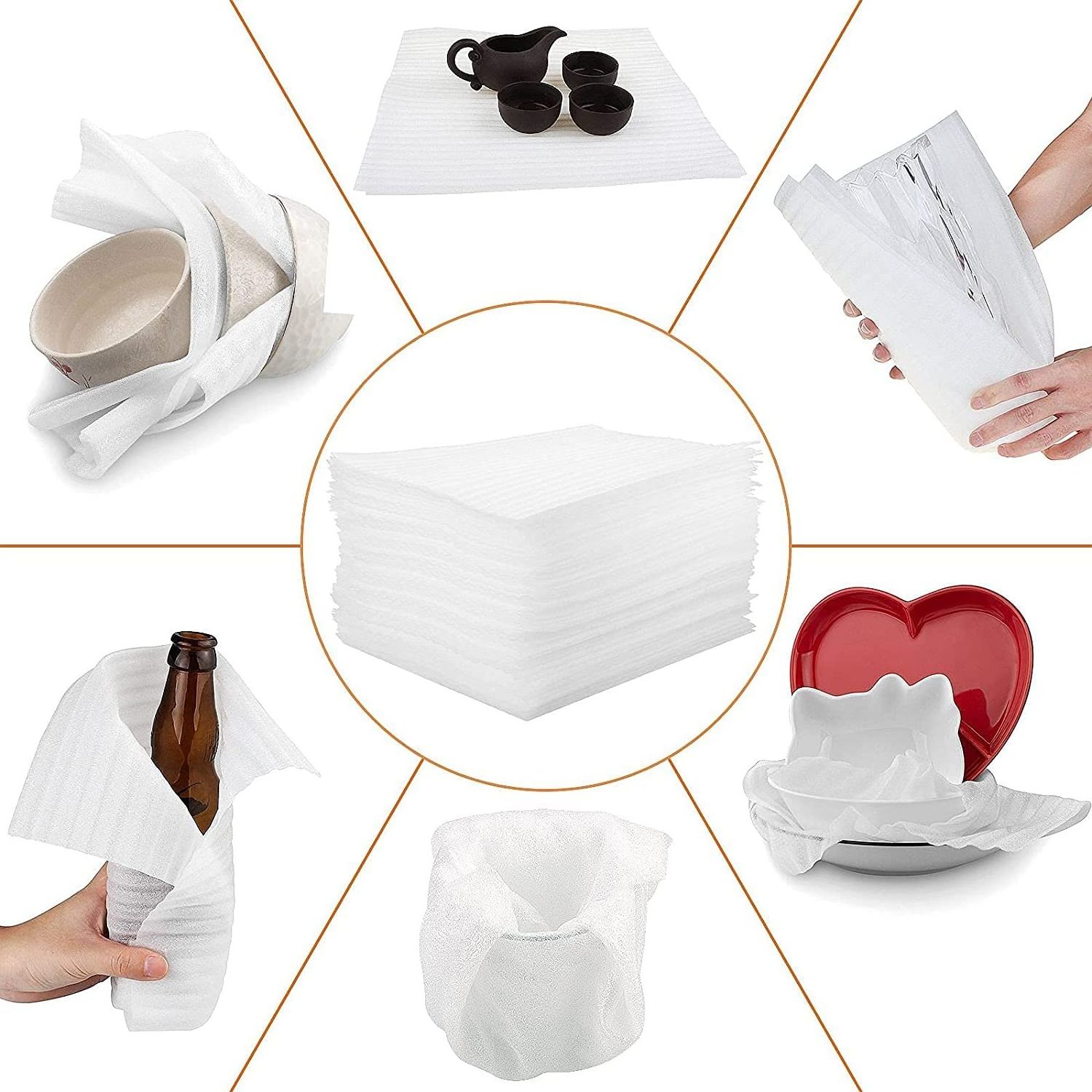 Wholesale 12 x 12 inch Cushion Foam Packing Wrap Sheets Packaging  to Protect Dishes, Glasses, Plates and Fragile Items