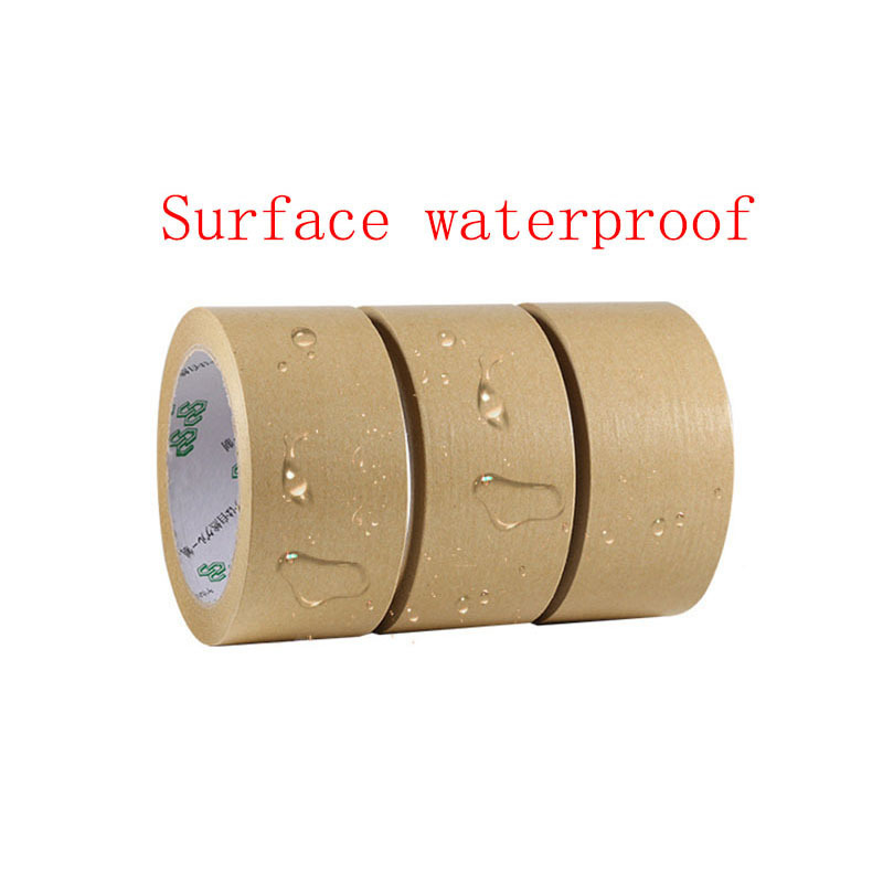 25m / roll Kraft Paper Tape Sealing Self Adhesive Tape Car Painting Shelter Mounting Album Photo Frame Paper Tape Waterproof