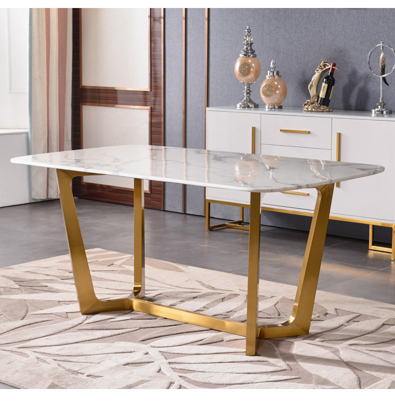 Italian modern luxury furniture large  marble top square elegant otros muebles de sala  marble table and chairs  tisch set table