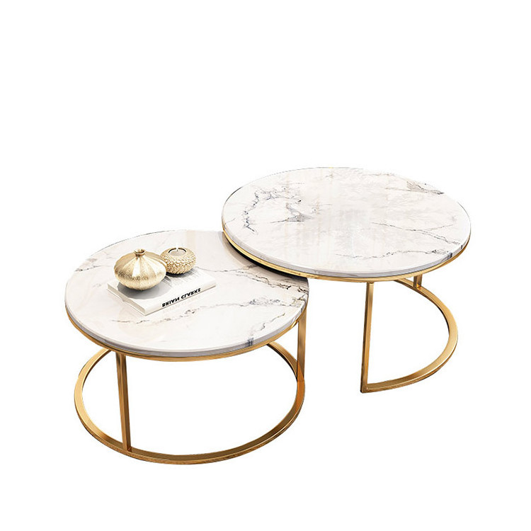 Chinese cheap modern living room furniture stainless steel base round small mirrored otros muebles  metal coffee side tea table