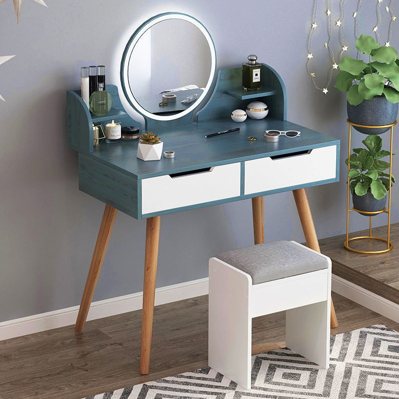 Hot sale nordic style for girls mirrored classic dressing table for bedroom home furniture