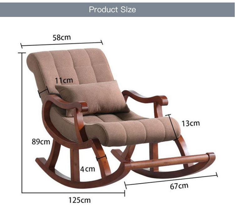 living room comfortable wood furniture lazy recliner lounge chair balance wooden rocker rocking chairs relax sofa for adults