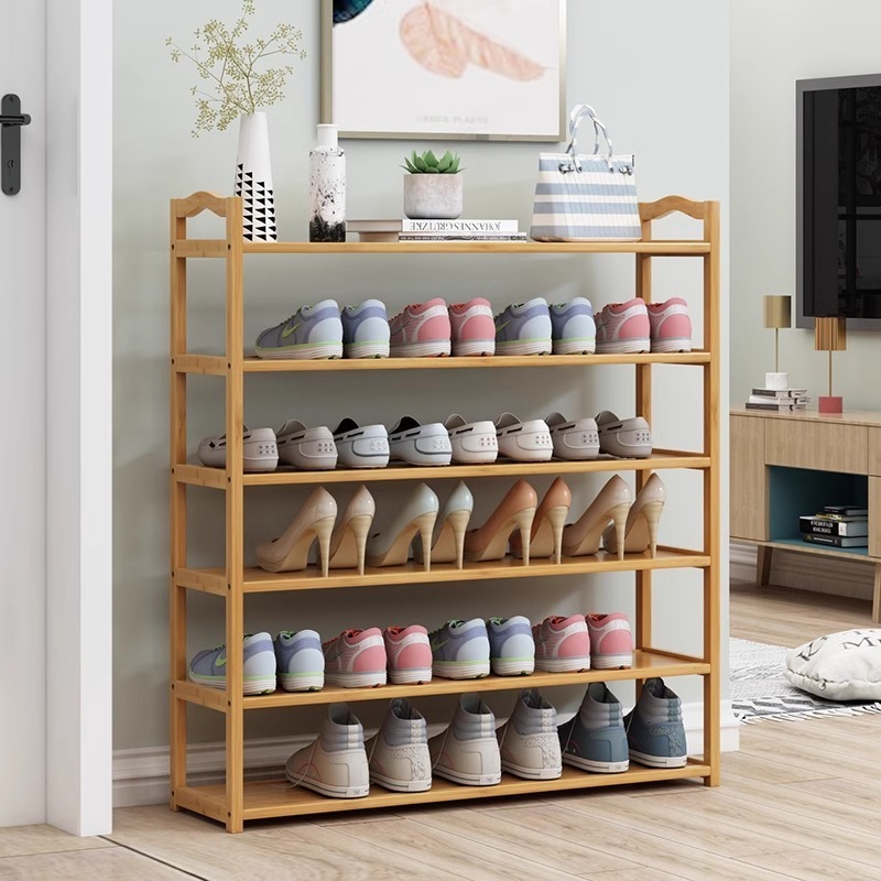 New Arrival Bamboo Wooden Foldable Shoe Rack Storage Organizer Cabinet 8 Tier Folding Design Display For Closet Living Room