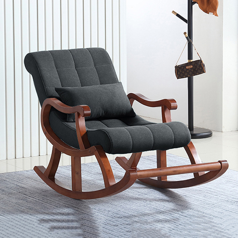 living room comfortable wood furniture lazy recliner lounge chair balance wooden rocker rocking chairs relax sofa for adults