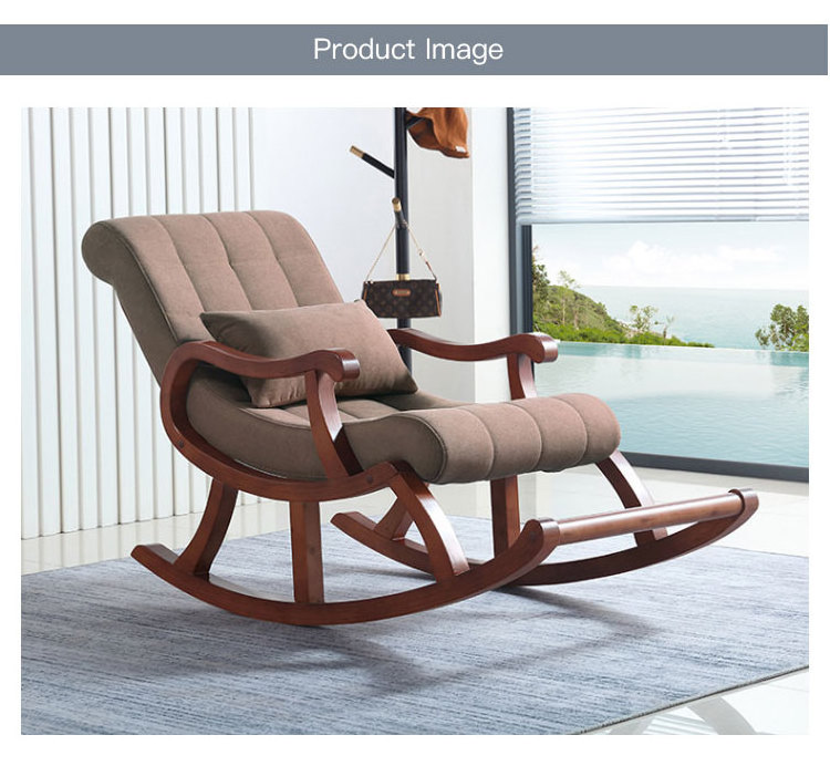 living room comfortable wood furniture lazy recliner lounge chair balance wooden rocker rocking chairs relax sofa for adults