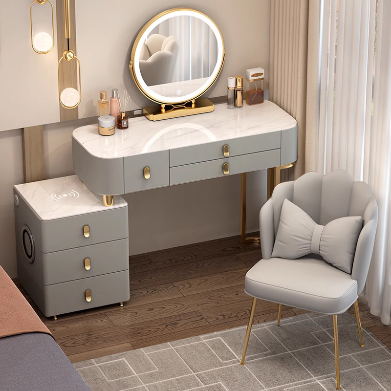 Wholesale new luxury dresser girl bedroom dresser with mirror drawer vanity desk for smart  makeup table set