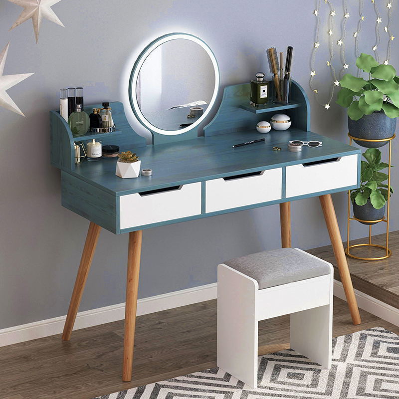 Hot sale nordic style for girls mirrored classic dressing table for bedroom home furniture