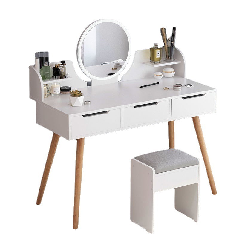 Hot sale nordic style for girls mirrored classic dressing table for bedroom home furniture