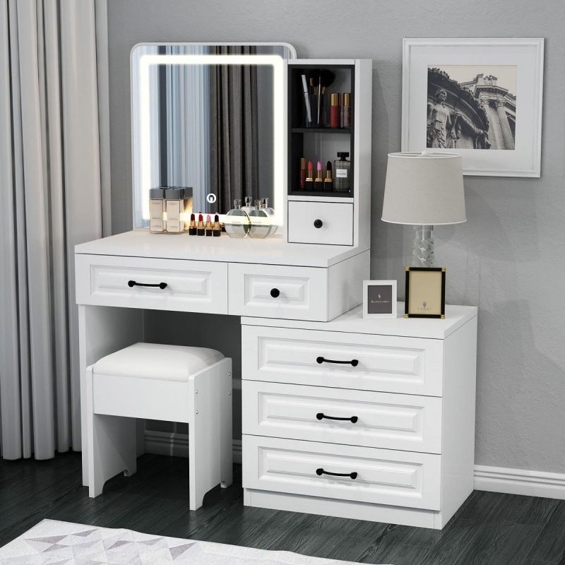 Economical bedroom modern simple storage cabinet integrated make-up table corner dresser