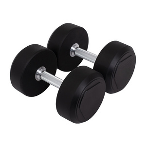 MKAS 50Kg Chrome Cpu Convex Triangle Sport Weight Lifting Pu Round Metal Dumbbell Set Commercial Training Dumbbell