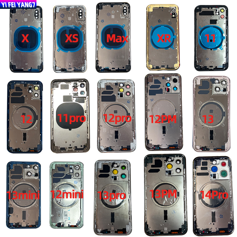 Wholesale Back housing for iPhone 14 13 12 11 X XS Pro Max Original Battery Cover Fast Delivery