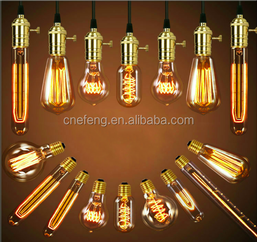 Vintage style E26 E27 B22 base ST64 40W 60W filament edison bulb