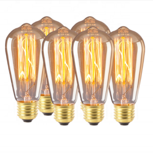 Vintage style E26 E27 B22 base ST64 40W 60W filament edison bulb