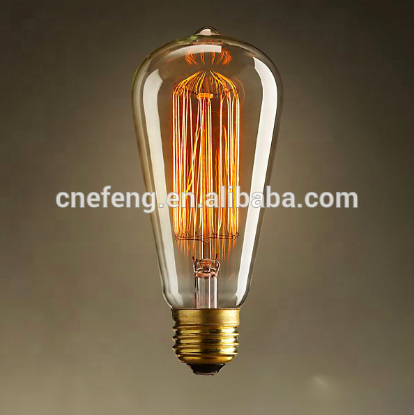 Vintage style E26 E27 B22 base ST64 40W 60W filament edison bulb