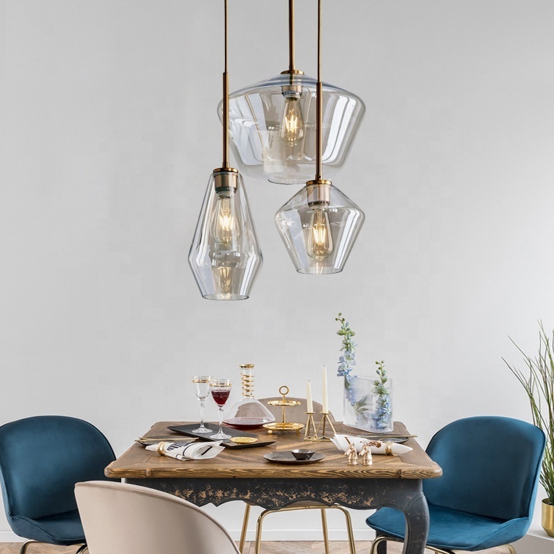 Nordic Pendant Lamp Hanging Lighting Glass Modern Dining Room E27 Aisle Hallway Bedside Bar Table Retro Living Decoration Lights