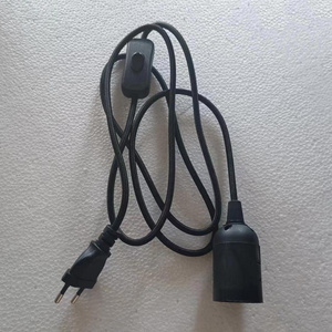 Eu salt lamp AC power cord with inline dimmer switch and e27 lamp holder wire cable on off switch light dimmer