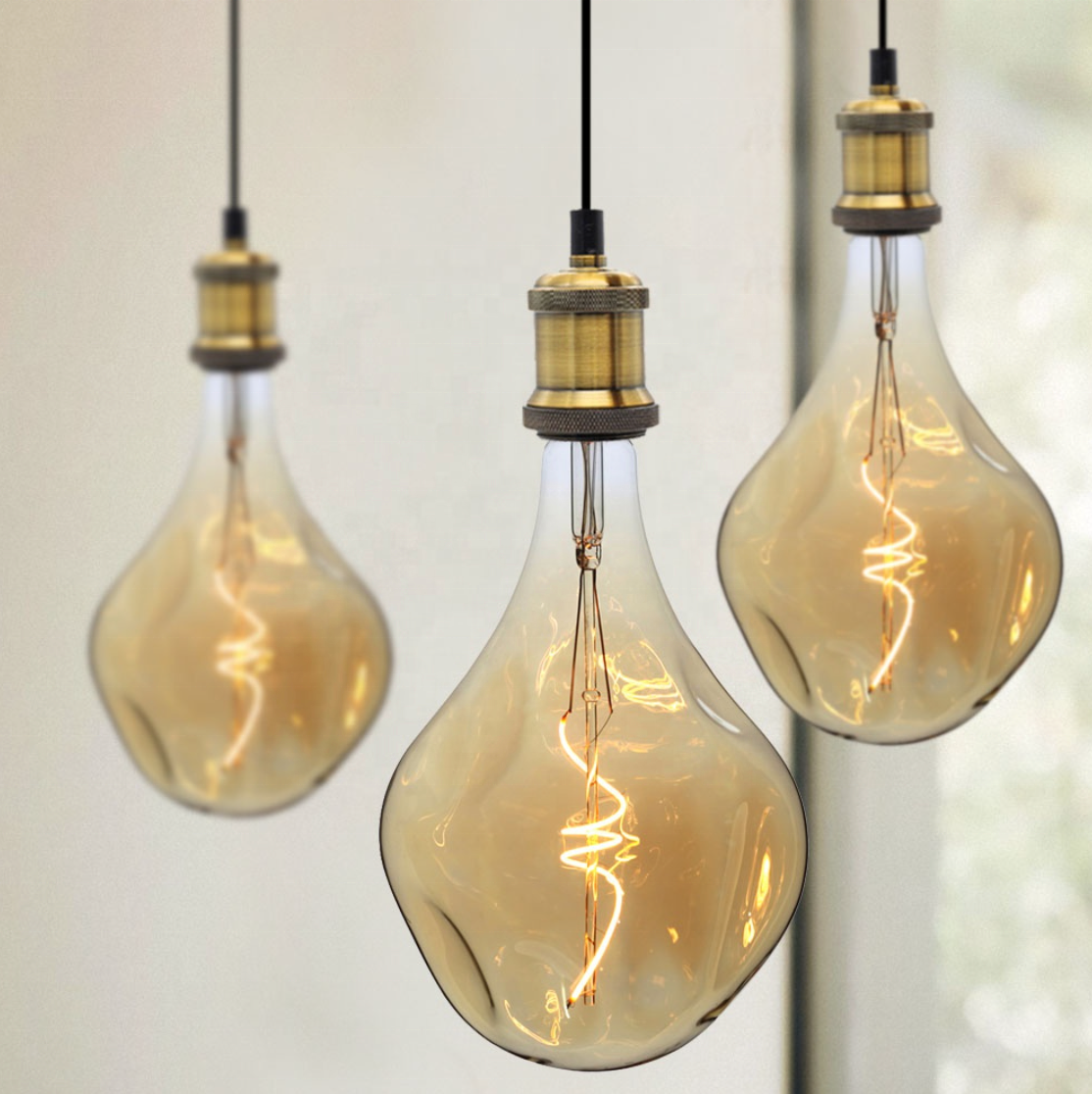 Alien Oversize light bulb Big Nostalgic Spiral led Filament Bulb A165 Soft Flexible led filament bulb Vintage Edison Light