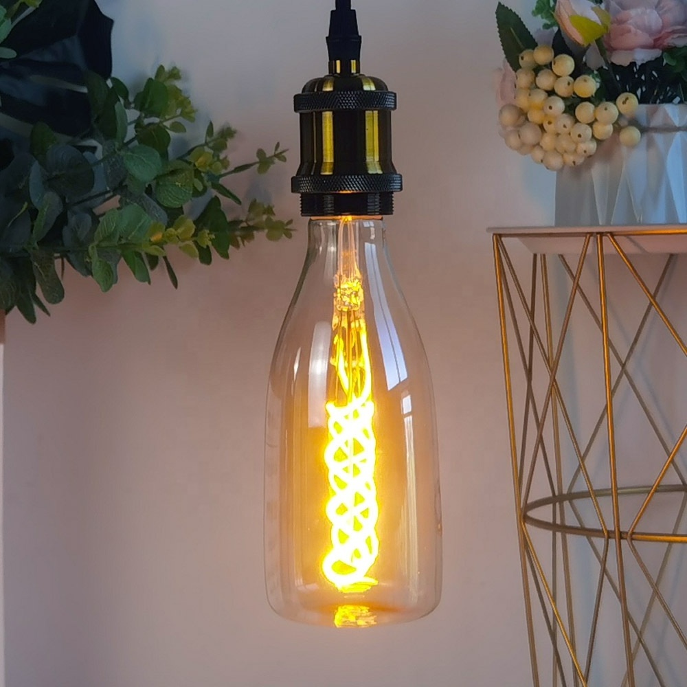 Hot Sale Edison retro irregular Amber Smoke Gray Alien bottle filament LED decorative bulb