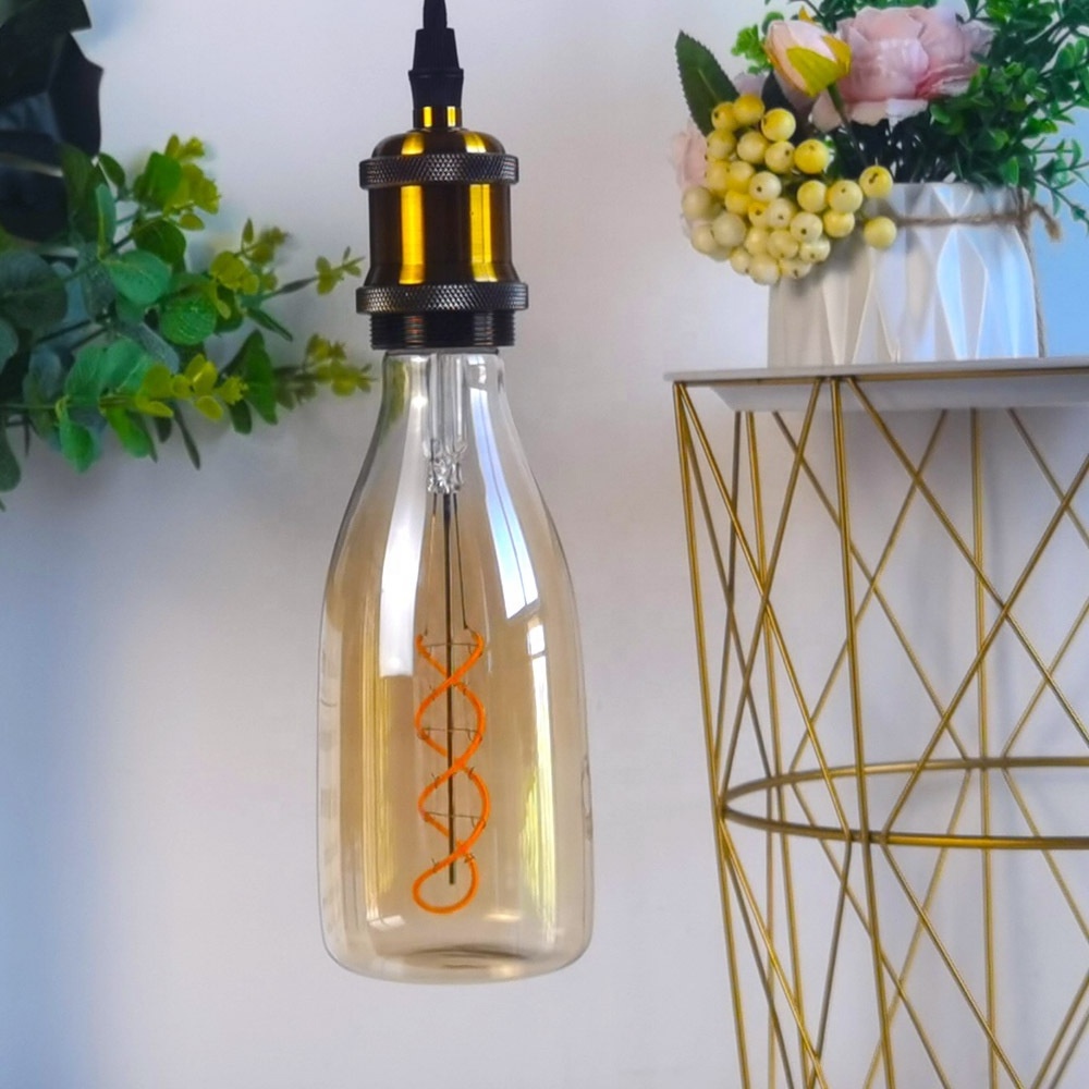 Hot Sale Edison retro irregular Amber Smoke Gray Alien bottle filament LED decorative bulb