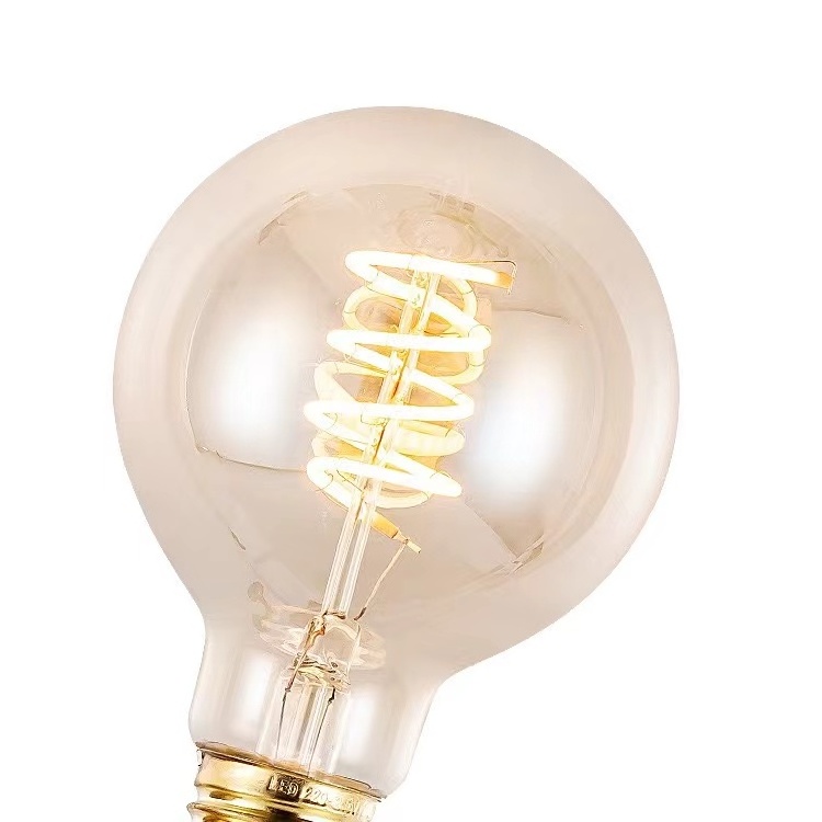 Edison Retro Tea LED G80 Soft Filament - Single wound 220V Spiral Flexible Bulb e27  base