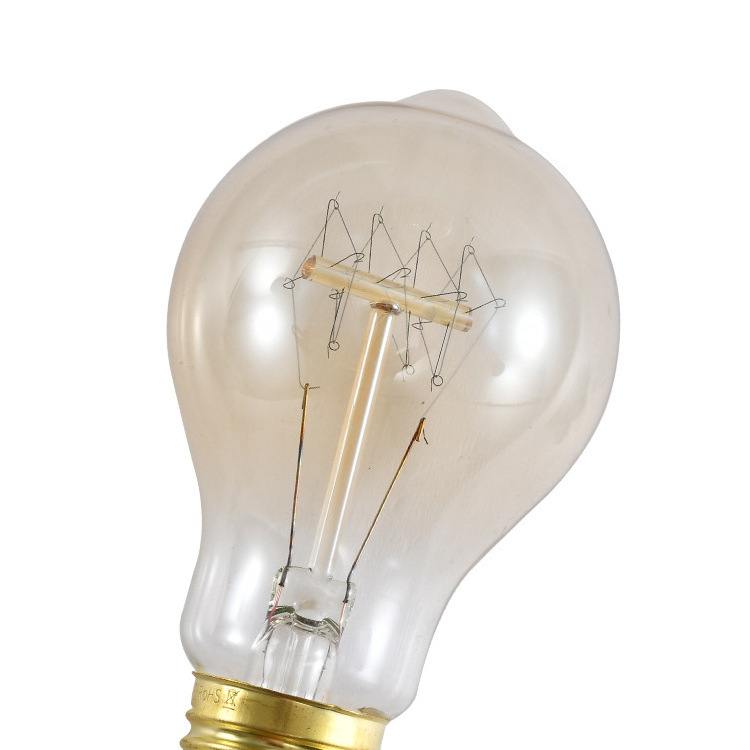 Edison retro tungsten filament bulb A19 nipple - horizontally wound American industrial style creative antique bubble lamp