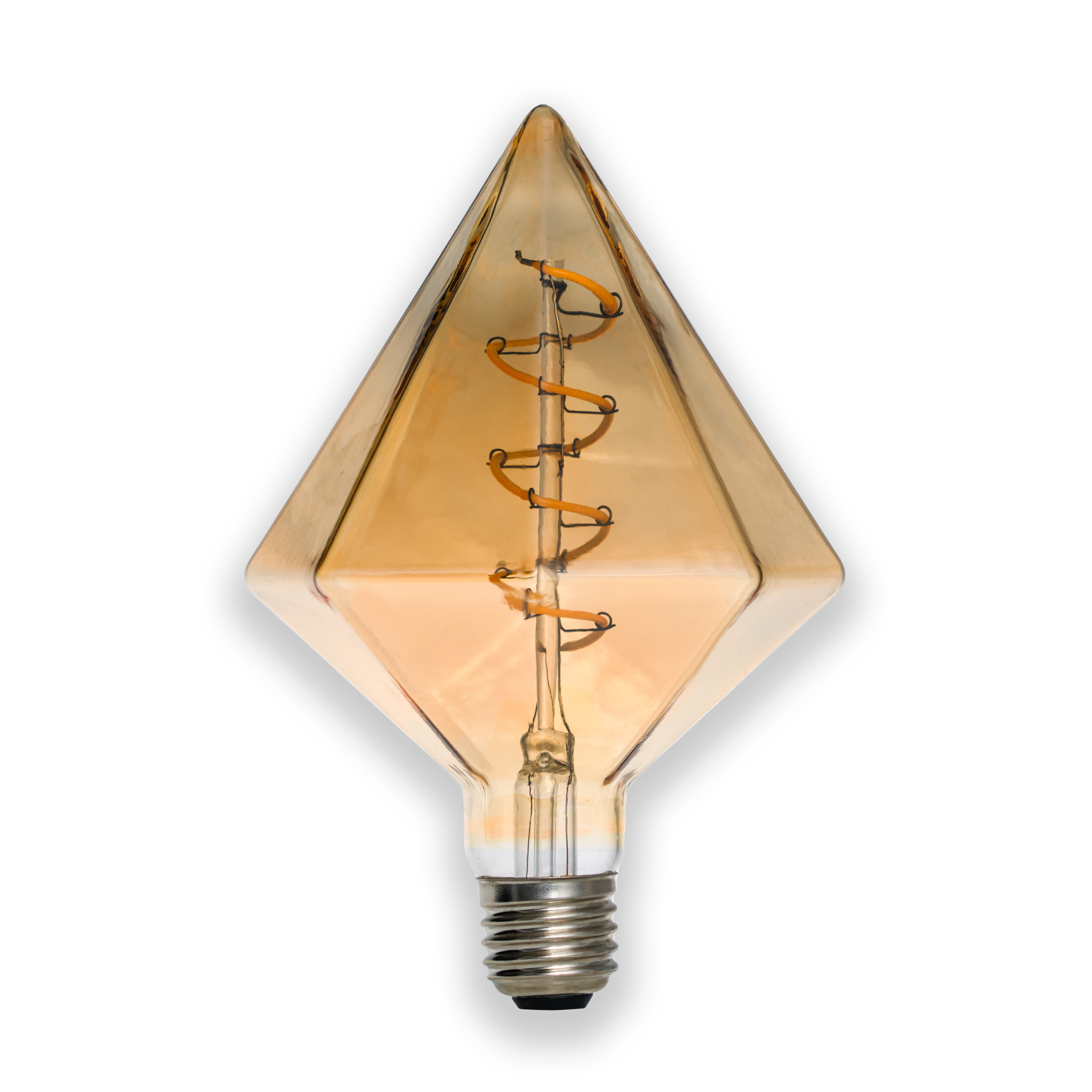 Special spade E27 LED bulb in a decorative shape amber-tinted glass led filament bulbs light