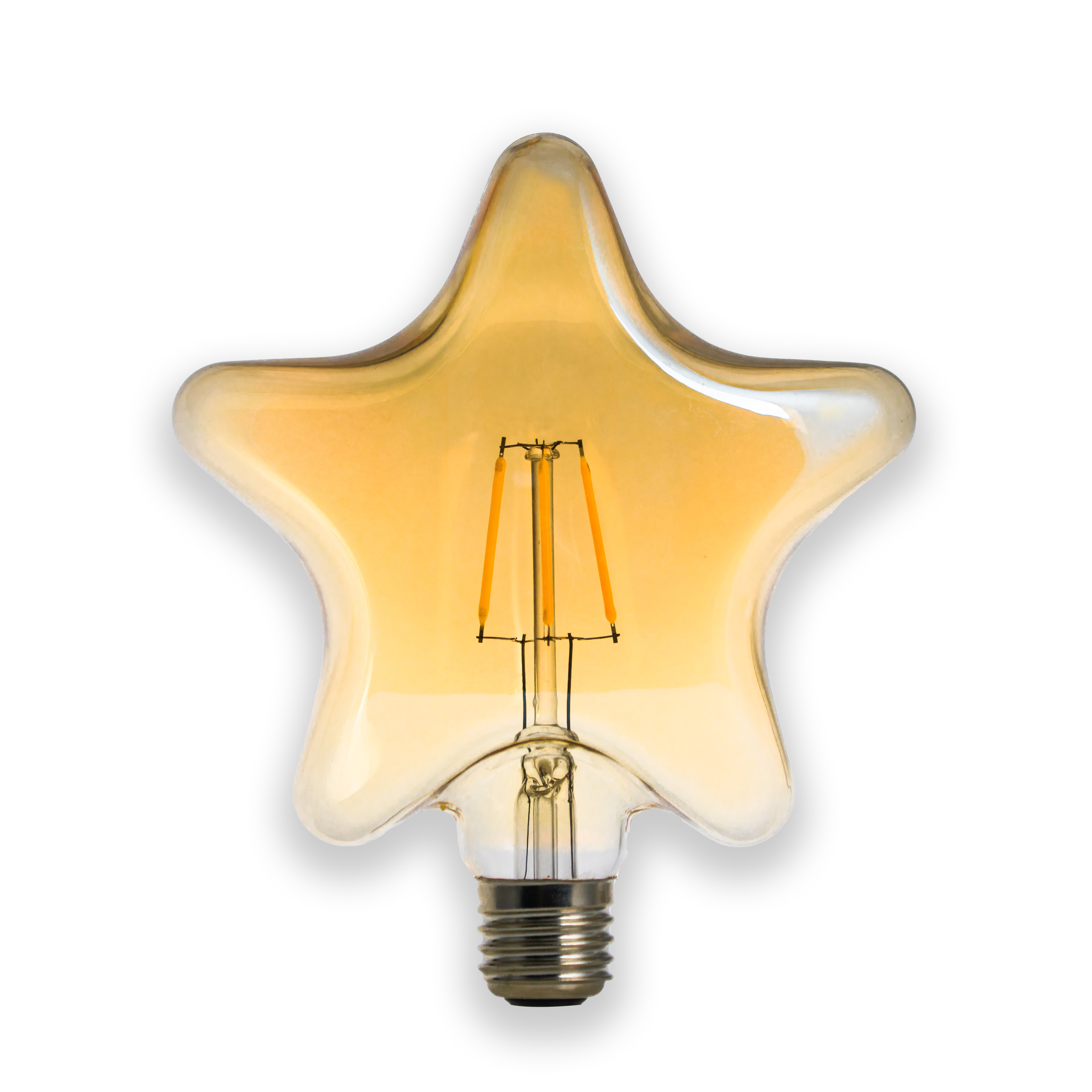 Special spade E27 LED bulb in a decorative shape amber-tinted glass led filament bulbs light